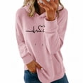 thumbnail image 2 of Womens Solid Hoodies Fall Fashion Casual Long Sleeve Hooded Sweatshirts Loose Comfy Trendy Pullover Tops with Pockets,Pink,XXL, 2 of 9