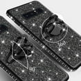 thumbnail image 4 of Samsung Galaxy S10 Plus/S10+ Case Cute Ring Stand Glitter Phone Case Cover, Bling Diamond Rhinestone Bumper Sparkly Kickstand Clear Girls Women for Galaxy S10+/S10 Plus - Black, 4 of 5