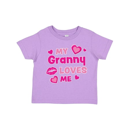 

Inktastic Valentine s Day My Granny Loves Me Hearts and Lips Gift Toddler Boy or Toddler Girl T-Shirt