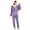 e-1777Light Purple473, variant on Hifoo Women Comfortable Flannel Pajamas Long Sleeve Plus Size Loose Fit Homewear Sets Home Birthday Solid Color Sleepwear