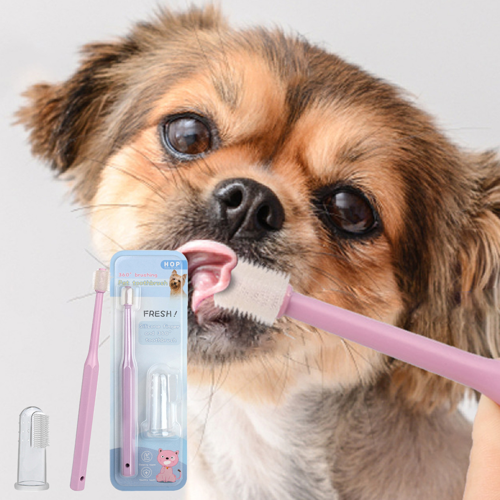 Shulemin Pet Toothbrush,1 Set Puppy Toothbrush Soft Flexible Bristles