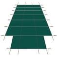thumbnail image 2 of Pool Safety Cover for 16x32ft Rectangular Inground Winter Pool with 4x8ft Center Step - Triple-Stitched High-Strength Polypropylene Mesh, Rain Permeable, Child/Pet Safety, Full Installation Kit, Green, 2 of 6