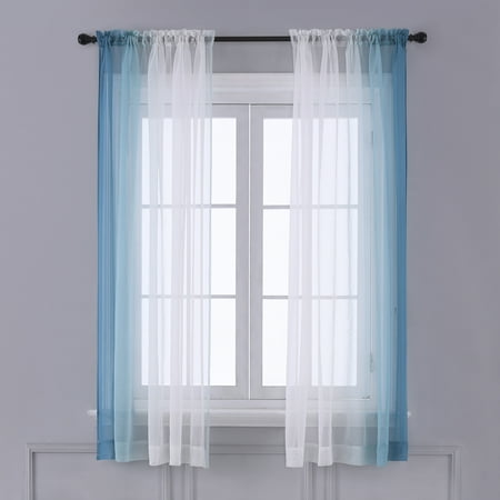 Ombre Sheer Curtains Faux Linen, 63 Inch Sheer Curtains Target