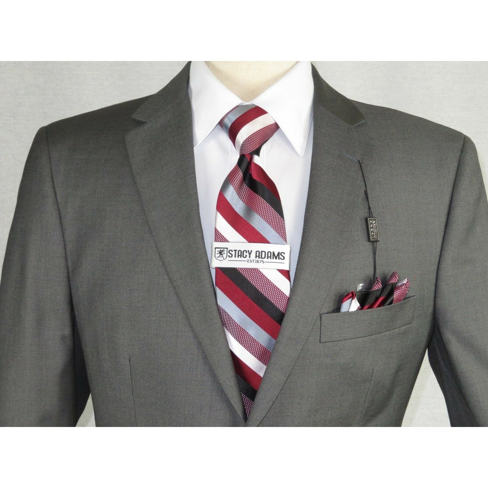 Angelo Rossi - Men Two Button Suit ANGELO ROSSI Solid Classic Business ...