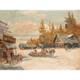 thumbnail image 3 of Konstantin Alexeevich Korovin 18x15 Black Modern Framed Museum Art Print Titled - Winter Sleigh Ride, 3 of 5