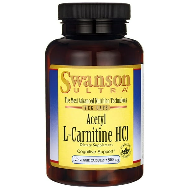 Swanson Acetyl LCarnitine Hcl 500 mg 120 Veggie Capsules