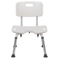 thumbnail image 1 of Silla de ducha y bañera Flash Furniture Serie HERCULES blanca ajustable con recorte en forma de U 300 lb, 1 of 2