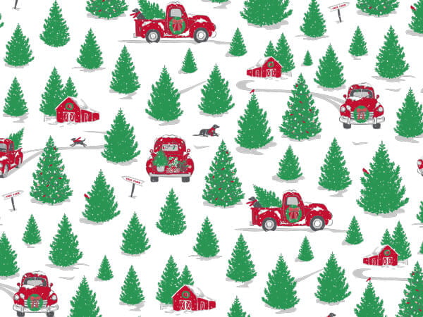 20x20"  Christmas Holiday Red Truck & Tree Gift Tissue Paper 5 Sheets Details about   New 