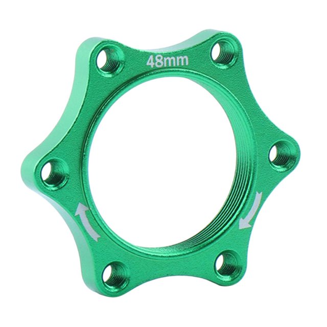 Base de adaptador de brida de Rotor de aleación de aluminio con buje Verde 48mm shamjiam Buje de rueda libre de bicicletas
