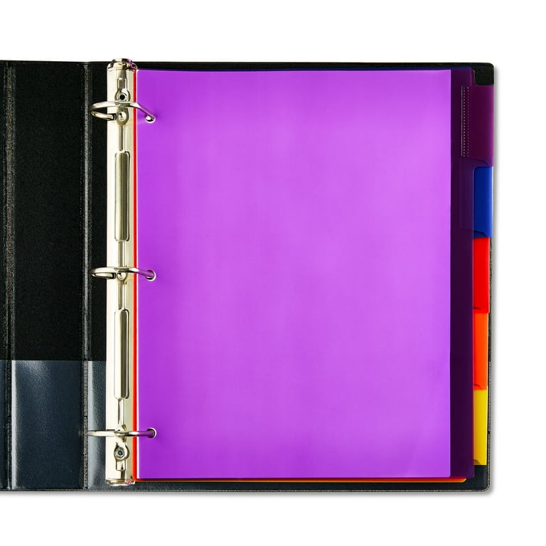 Pen+Gear 5-Tab Insert Dividers, Bright, 5 Count (0088)