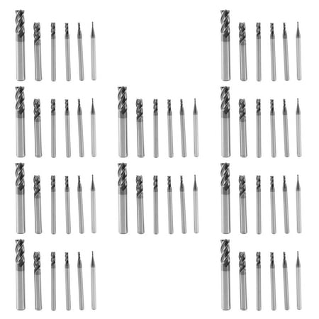 

60Pcs 4 End Mills Set for Steels Square CNC Carbide Milling Cutter Spiral Router Bits Dia(1 2 3 4 6 8mm)