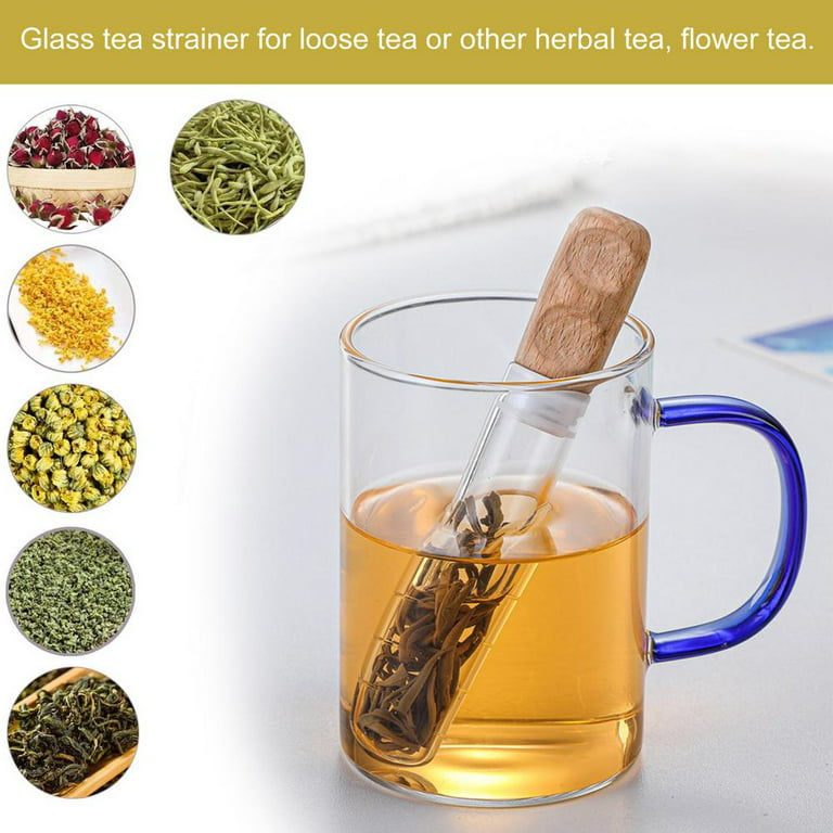 Glass Tea Infuser Tube Tea Strainer For Loose Leaf Tea Reusable Mini  Transparent Glass Infuser Glass Bottle Tea Brewing Strainer