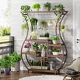 thumbnail image 2 of Tribesigns 6-Tier Plant Stand, 70.9" Tall Plant Shelf with 10 Hanging Hooks, Vase Shape Ladder Plant Stand, Multi-Purpose Plant Display Rack, 2 of 7