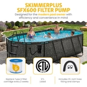 Funsicle 1311 Oasis Designer Above Ground Pool with Pump, Oval Frame, Dark Herringbone