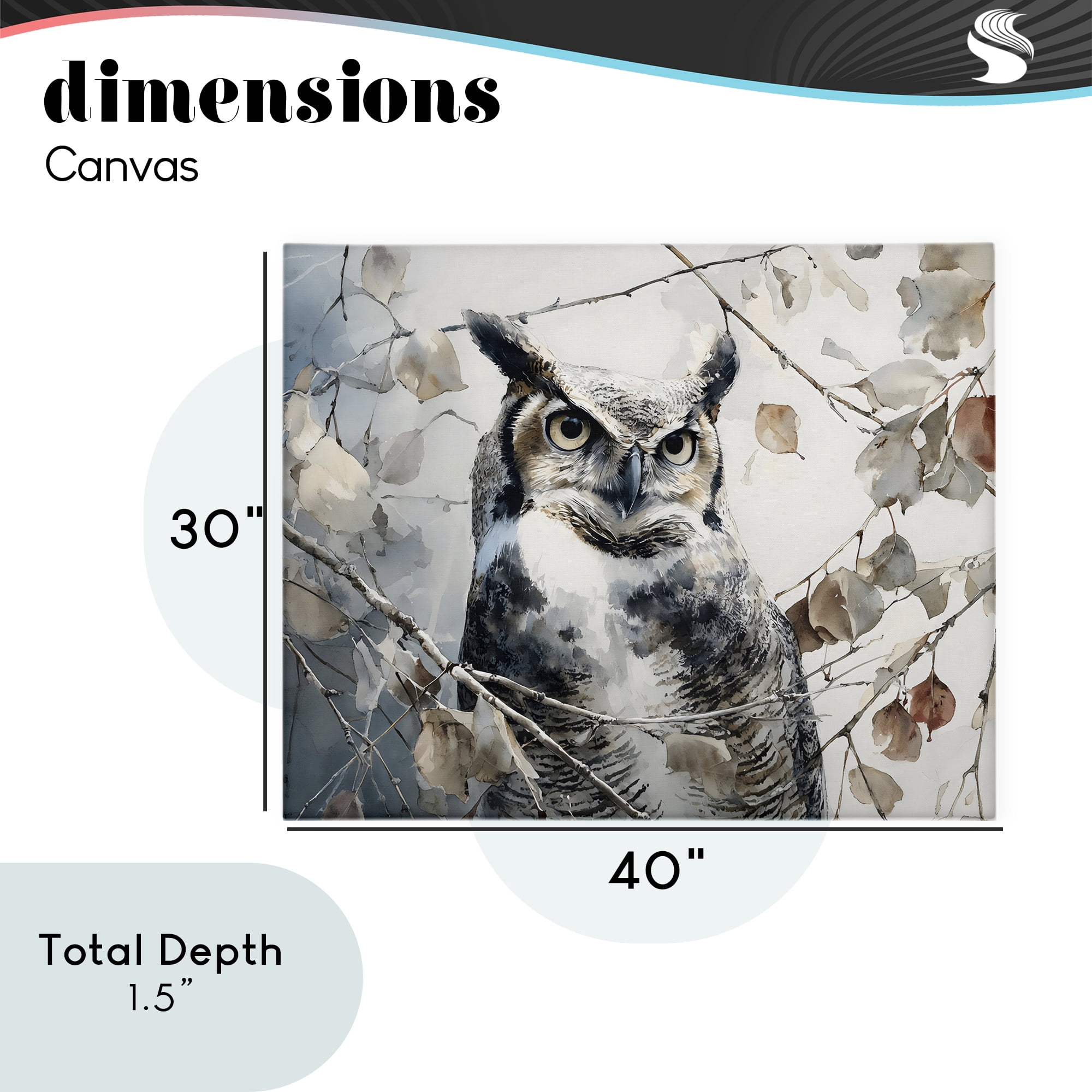 Stupell Industries Horned Owl Perched Canvas Wall Art, design by Franklyn Gregory
