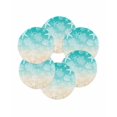 thumbnail image 7 of 13 Inch Round Placemats Set of 6, Teal Beige Ombre Coastal Non Slip Heat Insulation PP Table Mats, Nautical Beach Starfish Coral Summer Washable Place Mats for Kitchen Dining Party Table Decor, 7 of 7