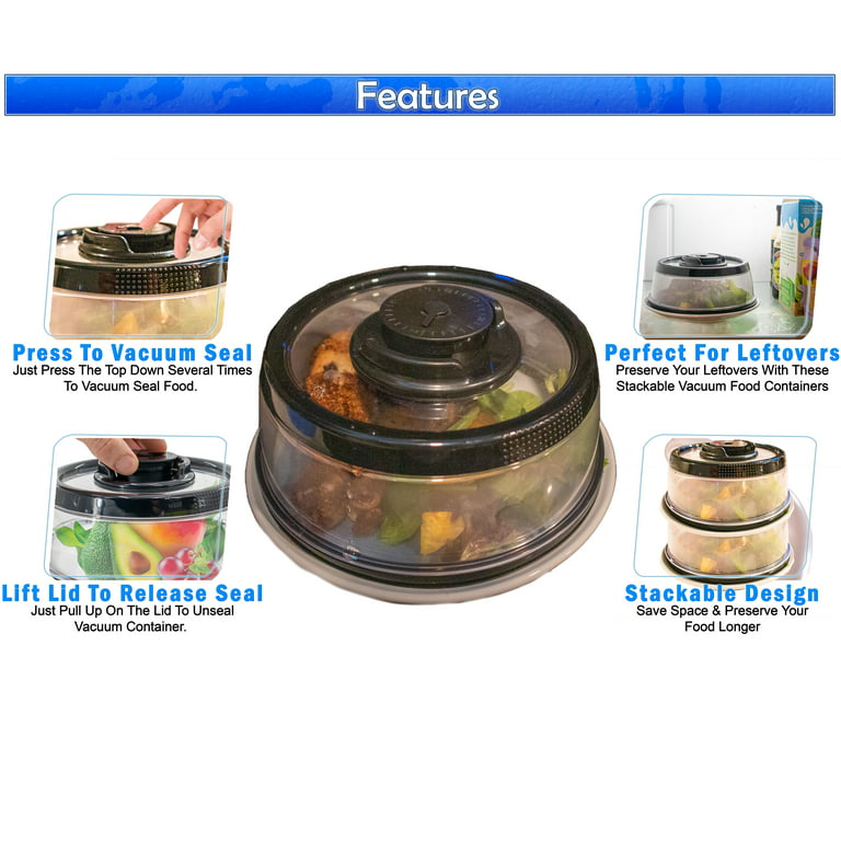 Vacuum Seal Food Storage Container with Reusable Air-Tight Seal