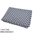 thumbnail image 5 of Navy Floor Pillow Lounger Cover, Woven Marine Life Inspired Ropes in Square Shapes Geoemtric Grid Art Print, Nap Mat Printed Fabric Case for 5 Pillows, 88" x 27", Navy Blue and White, by Ambesonne, 5 of 5