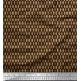 thumbnail image 1 of Soimoi Brown Poly Georgette Fabric Diamond Geometric Printed Fabric 1 Yard 52 Inch Wide, 1 of 5