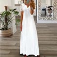 thumbnail image 1 of Lady Midi Dress Lace Spliced ​​V-Neck Mujer Vestidos sueltos Temperamento Casual FLhrweasw Nuevo, 1 of 9