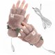 thumbnail image 5 of sweethay Guantes de invierno con calefacción USB, guantes sin dedos, astas peludas, guantes de piel sintética, cálidos, suaves, para mujeres y hombres Suministros térmicos blanquecino sweethay HA046363-01, 5 of 8