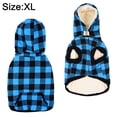 thumbnail image 2 of Suéter a cuadros para mascotas, ropa para perros con gorro extraíble y gruesa, para otoño e invierno, 2 of 5