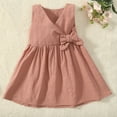 thumbnail image 5 of SBYOJLPB Children's Dress Summer Solid Color Bare Shoulders Round Neck Princess Dress Breathable Dress for Kids Casual Sundress, 5 of 5