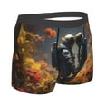 thumbnail image 3 of Balery Romantic Flower Astronaut Couple Men's Boxer Briefs, Soft and Breathable Cotton Underwear with nylon Waistband-Large, 3 of 9