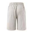 thumbnail image 6 of Men's Soild Color Cotton Linen Casual Shorts, Elastic Waist Classic Summer Beach Shorts for Men, Soft Breathable Relaxed Fit Lounge Shorts with Pockets Light Ashy S, 6 of 6