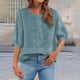 thumbnail image 1 of TaTaai Loose Fit Women's T-Shirt / Cotton Linen Embroidered Blouse / Vintage Style Short Sleeve Round Neck Top Gift, 1 of 6