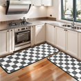 thumbnail image 3 of Kitchen Rugs Sets Of 2,Gray and White Checkerboard Checkered Pattern Anti Fatigue Kitchen Mat Rugs Non Slip Washable,Decorative Kitchen Floor Mats for Kitchen,Sink,Laundry,17"x47"+17"x47", 3 of 5
