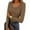 Coffee, variant on Womens Long Sleeve Tops Casual Slim Fitted T-Shirt Lace Crew Neck Ribbed Knit Shirts Going out Basic Tee