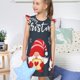 thumbnail image 4 of Balery Three Cute Christmas Gnomes Camisón de princesa para niñas, pijama de algodón con mangas abullonadas, suave y bonito.-Small, 4 of 6