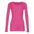 thumbnail image 3 of Womens Long Sleeve Stretch Crewneck Ribbed T Shirts Fitted Casual Basic Knit Tops, 3 of 4
