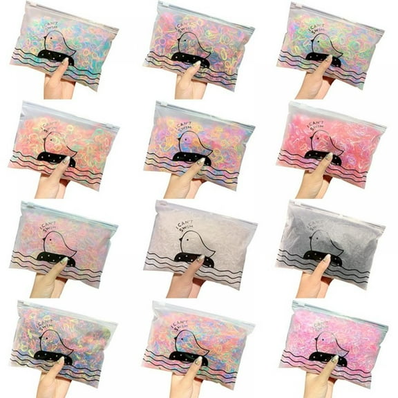 Color Elastic Hair Bands 1000pcs Multi Color Hair Holder Hair Tie Elastic Rubber Bands for Baby Girls