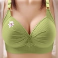 thumbnail image 2 of Women's Wireless Bra Plus Size Breathable Daily Underwear Small Print Bra Green XS-4XL, 2 of 5