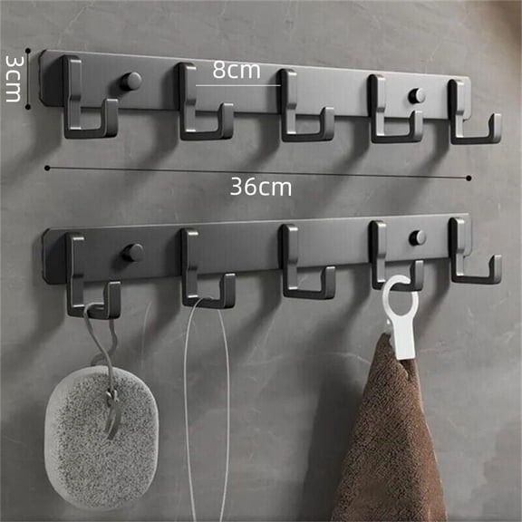 WEISIPU Aluminum Wall Hook Rack -3 to 7 Hooks