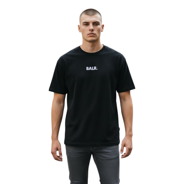 Playera T-Shirt BALR Glitch Regular Fit Jet Black