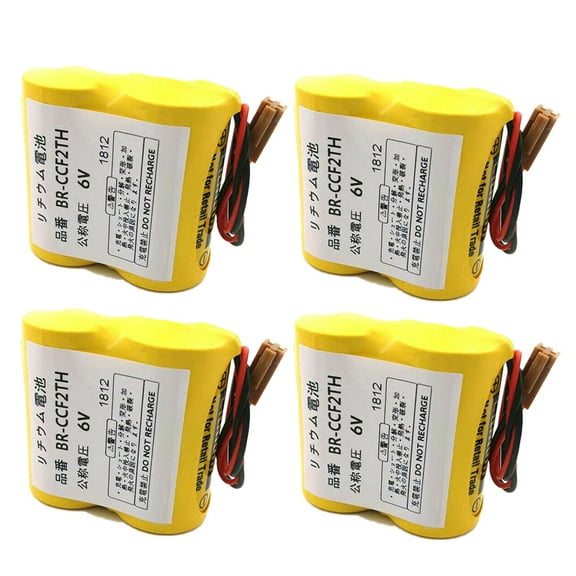 4PCS BR-CCF2TH 6V 5000mAh PLC Lithium Replacement Battery with Plug for A98L-0001-0902 A98L-0031-0006 with Connector