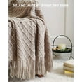 thumbnail image 5 of CREVENT Throw Blanket for Couch Sofa Chair Bed Home Decoration, Soft Warm Cozy Light Weight for Spring Summer (50''X60'' Beige/Khaki), 5 of 5