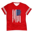 thumbnail image 4 of Fiudx Camisas para Mujer Camiseta Informal con Cuello En V y Mangas Raglán con Estampado Del Día de La Independencia para Mujer, 4 of 5