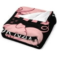 thumbnail image 3 of Personalized Pig Blanket Gifts with Text Name, 30"x40" Flannel Fleece Throw Blanket Soft for Girls Boys Adults, Lightweight, Comfortable, Warm Cute Pig Themed Blanket for Bed Couch, 3 of 6