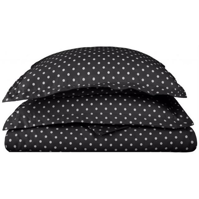 Impressions de Luxor Treasures CR600TWDC PDBK Coton Riche 600 Fil Compter Polka Dot Simple Housse de Couette Set&44; Noir