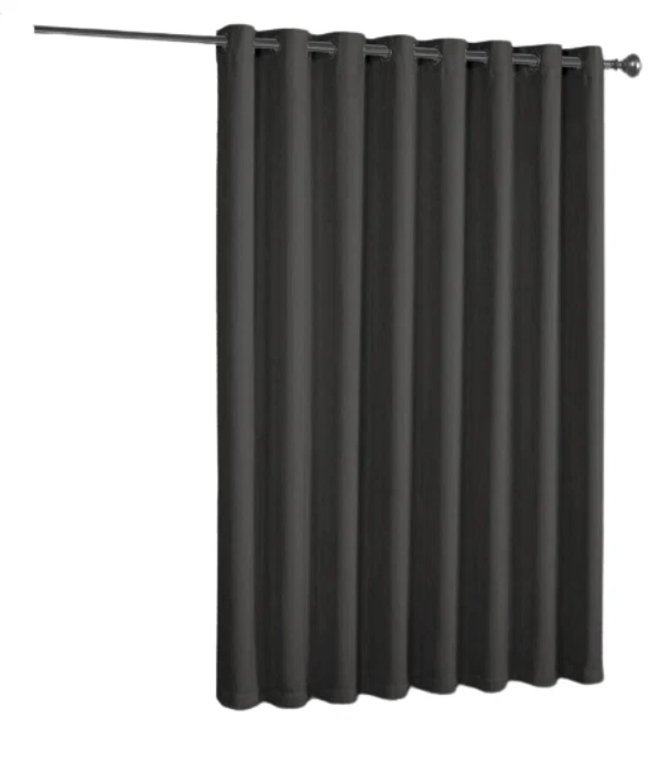 Gorgeous Home Linen Room Divider Extra Wide Thermal Unlined Blackout Grommet Curtain 1 Panel 100" Wide x 84" Long Black