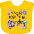 thumbnail image 3 of Inktastic Please Pass Me to Grandma with Flowers Boys or Girls Baby Bib, 3 of 4