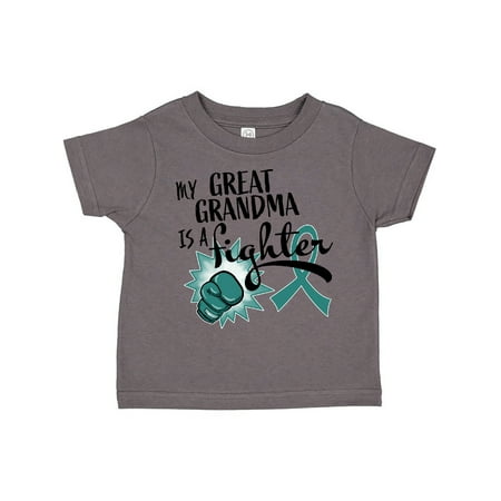 

Inktastic Ovarian Cancer Awareness My Great Grandma is a Fighter Gift Toddler Boy or Toddler Girl T-Shirt