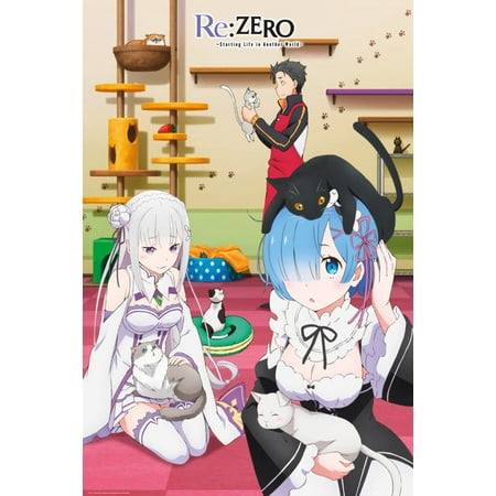 Re: Zero - Starting Life In Another World - Anime TV Show Poster / Print (Cats) (Size: 24