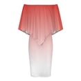 thumbnail image 4 of Aesthetic Traffic Red And White Gradient Women's Off The Shoulder Ruffles Summer Wedding Guest Loose Casual Party Beach Dress, 4 of 9