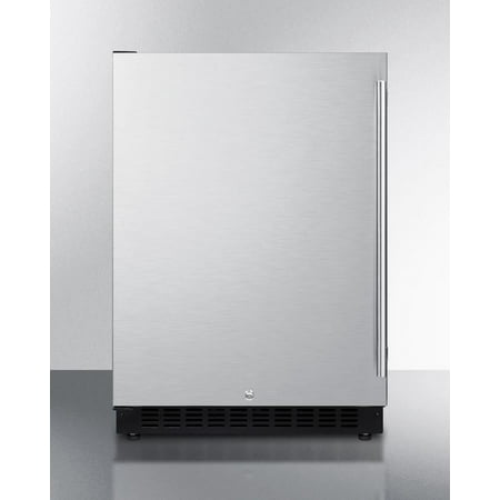 24  Wide Built-In All-Refrigerator  ADA Compliant  Stainless Steel/Black  LHD