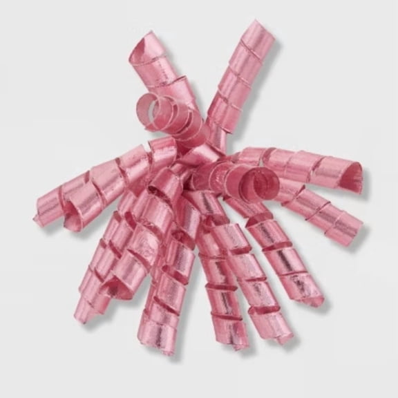 7" Fabric Swirl Gift Bow Pink